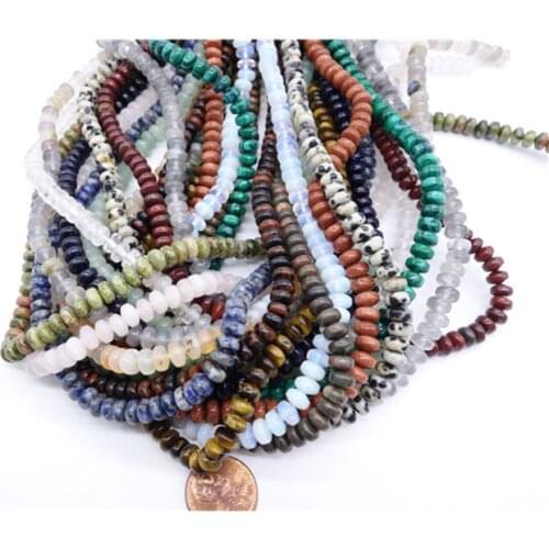 4*6mm Wholesale 101pcs Natural Semi-Precious Stone Wheel Bead DIY Jewerlry Bead Necklace 101pcs