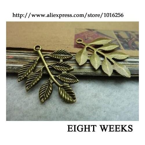 Zinc alloy pendant jewelry accessories diy handmade material charms ancient bronze leaves 28 * 34 mm