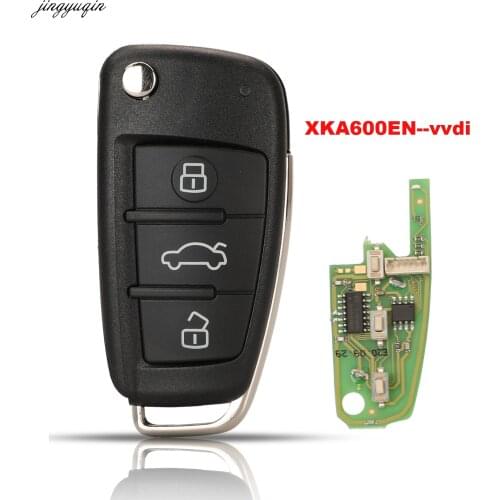 Jingyuqin Remote Control Car Key For Xhorse VVDI Fit Audi A6L VW Seat Skoda XKA600EN 3 Buttons Wired Fob