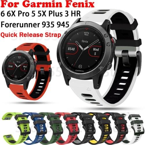 26 22MM Silicone Quick Release Watchband Strap for Garmin Fenix 6X 6 Pro 3HR smartwatch Easyfit Wrist Band Strap Fenix 5X 5 Plus