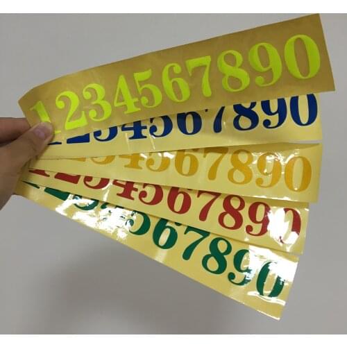0-9 Number Sheet Motorcycle Sticker Vinyl Reflective Decal Car Bike Door Helmet Wheelie Wheel Bin Race DIY Decoration(3x23)