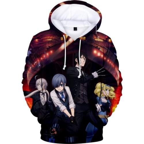 Hot 3D Print Black Butler Hoodies 3D Anime Sweatshirts Men/women Fashion Hoodie Spring/autumn Casual Pullovers Boys Outwear Tops