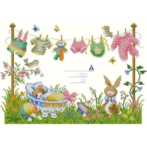 Fishxx Cross Stitch A1868[Baby clothes]cotton thread and cloth , water-soluble printing,100% accurate pattern,11CT,embroidery