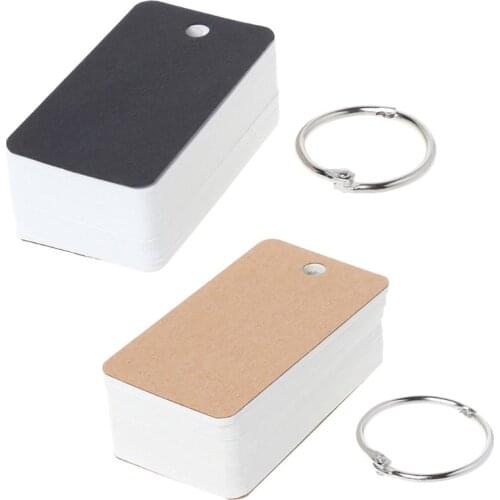 1Pc Simple DIY Index Cardboard Cover Blank Paper Card Memo Pad Bookmark Binder Rings New Memo Pad