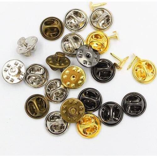 1 Pack Gold Rhodium Copper Nail Tie Tack Lapel Pin Back Clutch Scatter Butterfly Clasp Squeeze Badge Holder Set DIY Jewelry