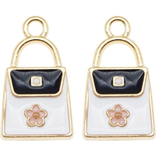 10pcs/pack Trendy Bag Charms Necklace Pendant Jewelry Findings Fashion Bracelet Earrings DIY Chain Necklace charms DIY Cute Gift