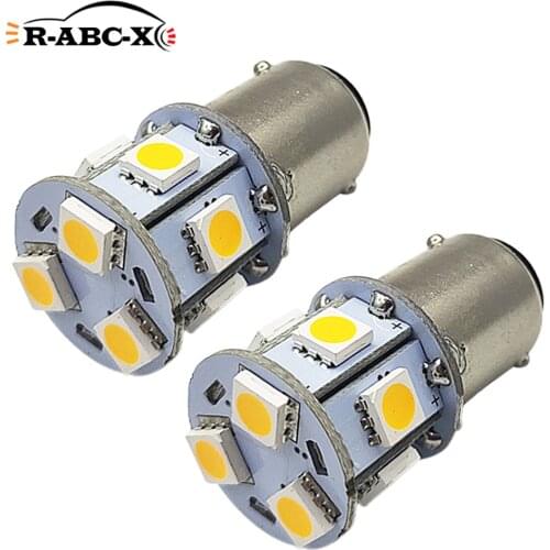 2pcs 6V White Red Yellow Car Moto 1156 5050 Tail Turn Signal 9 SMD LED Bulb Lamp Indicator Light BA15S P21W