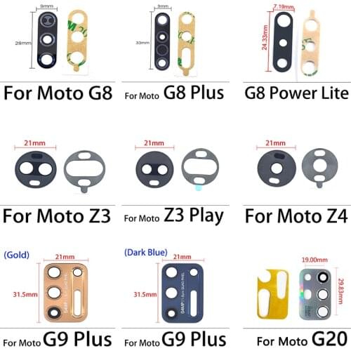 20PCS Back Rear Camera Glass Lens Cover With Adhesive Sticker For Moto G8 G9 Plus E6 Plus Play One Vison X4 Z4 Z3 Play G20