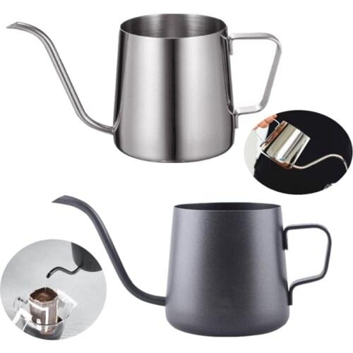 250ml Hand Drip Kettle Pour Over Coffee Pot Without Lid Coffee Tea Pot 304 Stainless Steel Long Narrow Gooseneck Spout Kettle