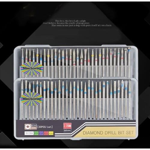 30pcs Nail Drill Bits Cuticle Cleaner Tungsten steel Rotary Polishing File Grinding Heads Manicure Pedicure Nail Salon Tools