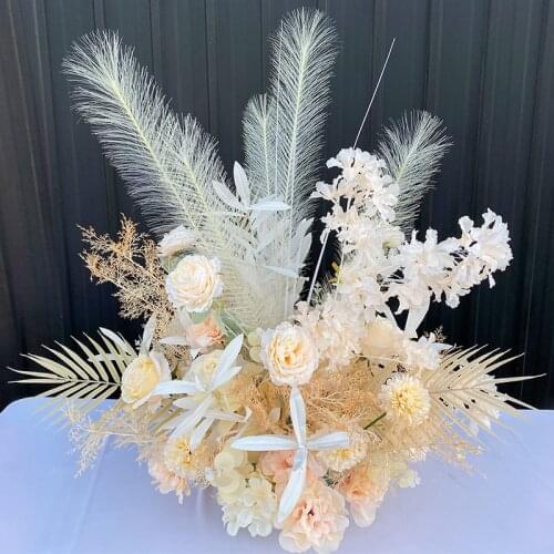 50CM Wrought Iron Geometry Artificial Floral Wedding Decoration Window Arrangement Home Party Decor Road Lead Flower