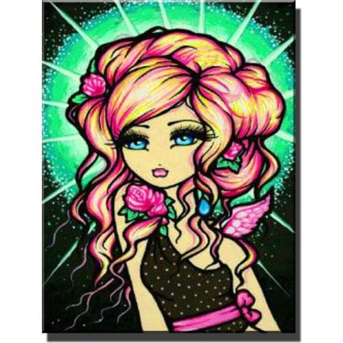 5D Full Diy Diamond Painting Cross Stitch Square Rhinestone Sets Diamond Mosaic Handmade Cartoon girl Diamond Embroidery EE2024