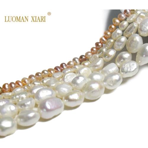 Wholesale AA 100% Natural elongated shape Freshwater Pearl Beads For Jewelry Making DIY Bracelet Necklace 4/5/6/7/8/9/10/11mm