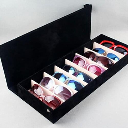 High Glasses Case 8 Slot Grid Glasses Sunglasses Display Rack Holder Glasses Organizer Rectangle Sunglasses Storage Box ZM808