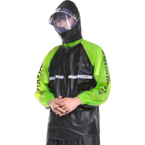 Black Raincoat Set Impermeable Motorcycle Riding Waterproof Impermeable Ultrathin Outdoor Hiking Fishing Rainproof Protect Gear