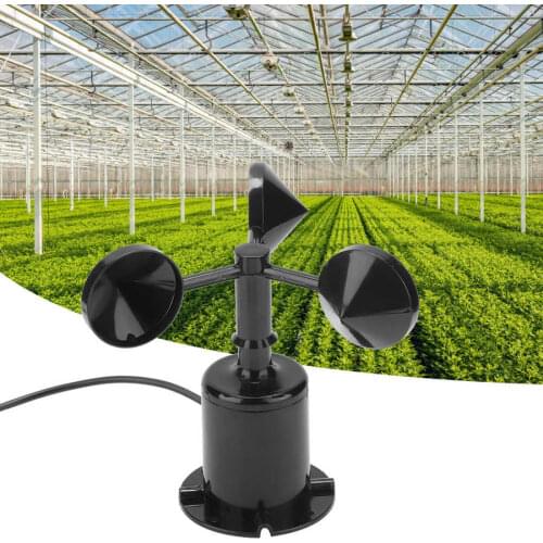 0-70m/s Anemometer Wind Speed Sensor Environment Signal Output Pulse Type Three Cups Wind Speed Transmitter DC5-30V
