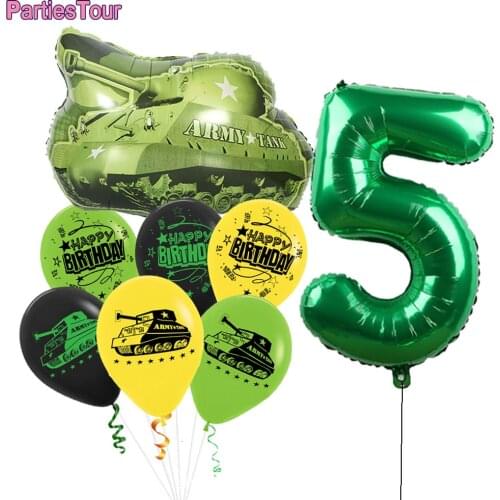 Army Balls Camouflage Party Ballons Decoration Camo Military Tank Balloon 1 2 3 4 5 6 7 8 9 Kids Hapy Army Birthday Decoration