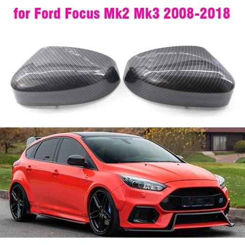 Carbon Fiber Bright black Side Rearview Mirror Cover For Ford Focus MK2 MK3 2008 2009 2010 2011 2012 2013 2014 2015 2016 2017