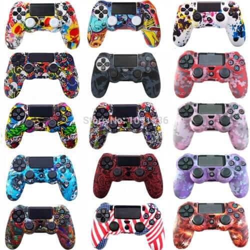 Camouflage Soft Silicone Cover Case Protection Skin For Sony Playstation 4 PS4 for Dualshock 4 Controller for ps4 pro slim