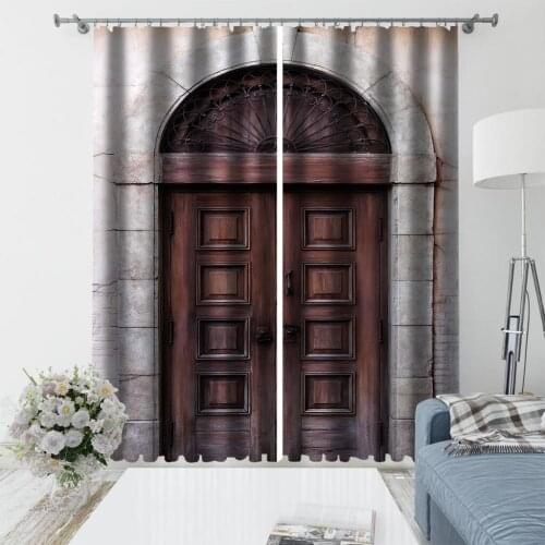 Beautiful Photo Fashion Customized 3D Curtains brown door curtains 3D Window Curtain For Living Room