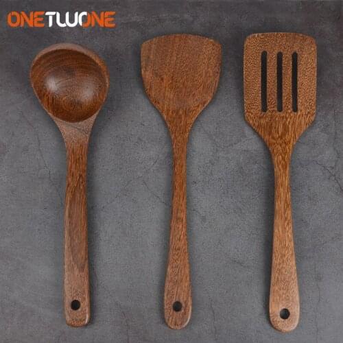Kitchen Utensils Natural Wood Tableware Spoon Long Soup Turners Cooking Spoons Scoop Handmade Kitchen Tool Utensils