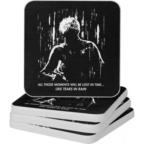 Blade Runner Like Tears In Rain Diatomite Square Round Shape Coaster Water Absorption Cup Bonsai Mat Soap Pad Diameter 10cm