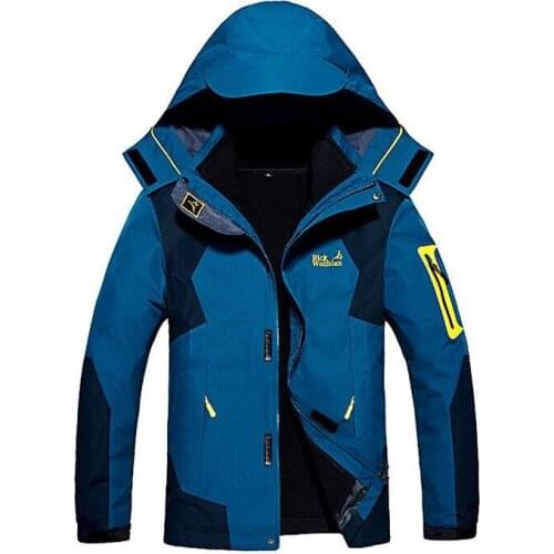 Plus Size 8XL Mens Winter Fleece 2 Pcs Jackets Outdoor Camping Climbing Skiing Fishing Hunting Waterproof Thermal Windbreaker