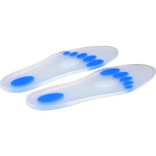 1 Pair Soft Silicone Insoles Insert Foot Pain Relief Pads Massage Foot Care Metatarsal Pad with Hole