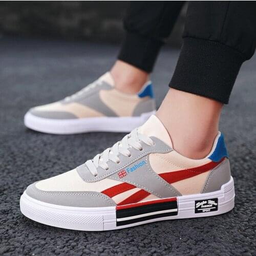 2020 new Korean style trendy canvas trendy mens shoes, mens black and white sneakers, student versatile trendy casual shoes