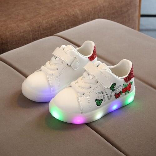 2021Spring New LED Childrens Shoes Fashion Girls Sneakers Boys Casual Shoes Student Sport Sneakers Shoes E375