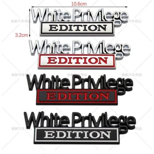 New Metal White Privilege EDITION Emblem Auto Trunk Fender Badge Decal Stickers Car Accessories