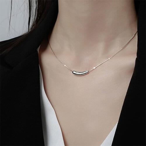 925 Sterling Silver Trendy Necklace for Women Elegant Water Drop Pendant Party Jewelry Choker dz550