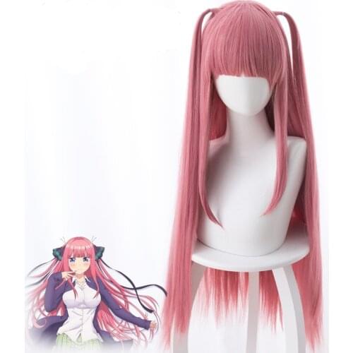 Anime Gotoubun No Hanayome The Quintessential Quintuplets Nino Nakano Cosplay Wigs Long Heat Resistant Synthetic Wig + Wig Cap