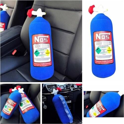 NOS Nitrous Oxide Bottle Plush Pillow Headrest pillow For Car JDM Drifting Pillow Cushion Plush Toy Large Good Gift