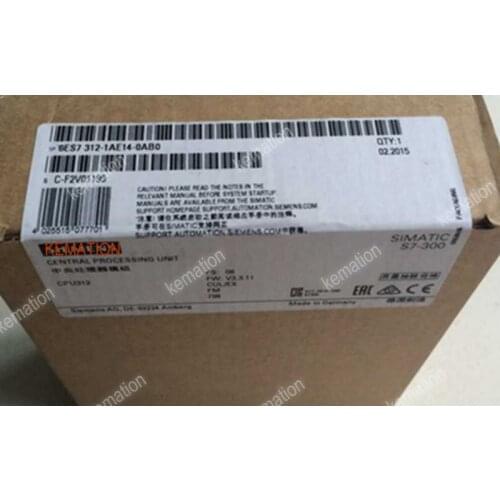 S7-300 CPU Module 6ES7312-1AE14-0AB0 312 Central Processing Unit with MPI 6ES7 312-1AE14-0AB0 6ES73121AE140AB0 Original New