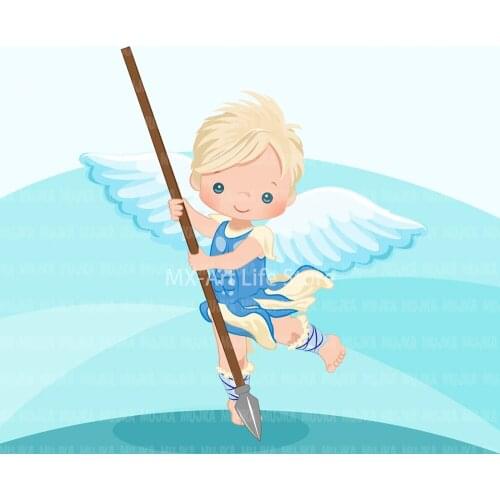 Cutting Dies Guardian Angel Boy With Spear Stencils For Scrapbook Album Paper Card Decorative Mold Metal Cutting Dies New 2021
