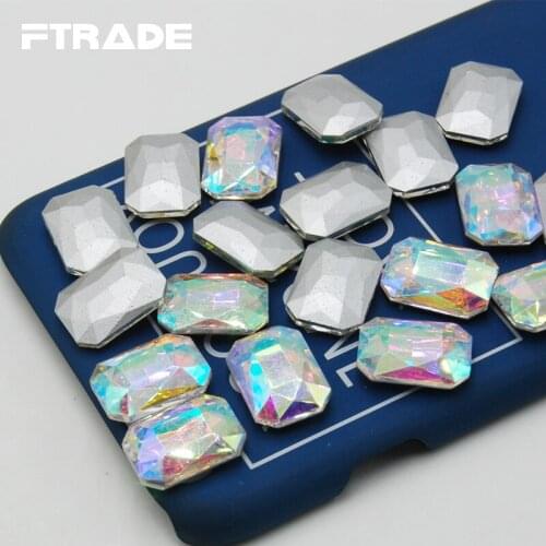 Super Shiny Rectangle Octagon Shape Crystal AB Color Point back Glass Rhinestones 6x8mm 8x10mm 10x14mm 13x18mm 18x25mm 18x27mm