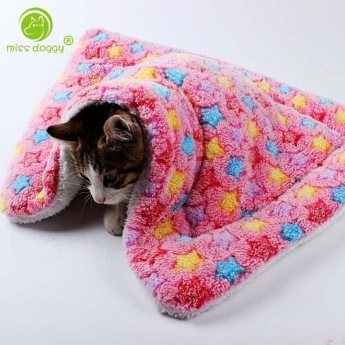 Thickness Warm Pet Dog Blanket Apparels Fashion Star Pattern Cute Dog Cat Sleeping Blanket Mat Beds for Small Chihuahuas 10E