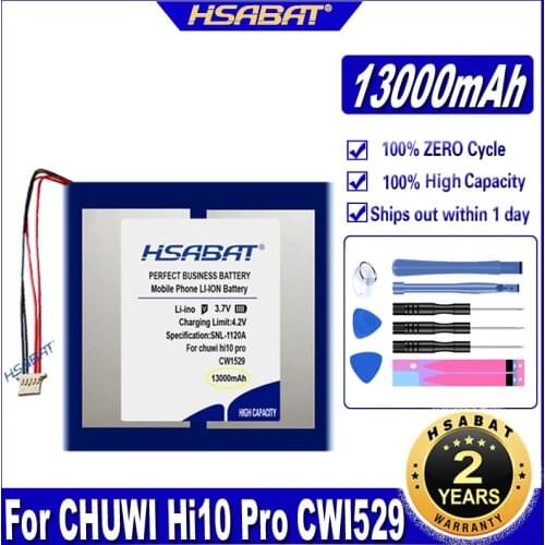 HSABAT Hi10 Pro 13000mAh Universal Battery Pack for Chuwi Hi10 Pro CW1529 10.1" Tablet inner 30125130 Polymer li-ion Batteries