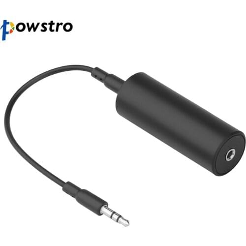 Powstro Ground Loop Anti-jamming Device Noise Isolator with 3.5mm Audio Interface For Car Stereo Home Audio Black Color Dropship
