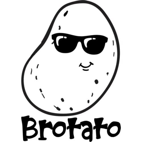 Funny Brotato Potato Parody Vinyl Car Sticker Rear windshield Art Pattern Cute Decals Decor Waterproof Removable L359