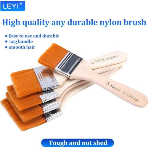 High Quality Nylon Paint Brush Different Size Wooden Handle Watercolor Brushes For Acrylic Oil Painting School Art Supplies