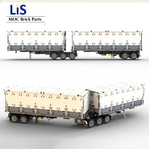 High-tech Ecke MARK 20ft Full RC Container Trainer MOC 27224 Anthem Tri-Drive MOD 26686 Trailer Dry van (Box) Bricks DIY Toys