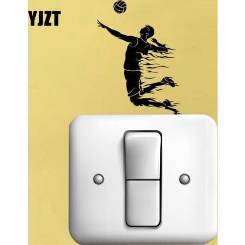 YJZT Volleyball Game Player Sport Ball Fashion Wall Sticker Light Switch Decal 8SS2171
