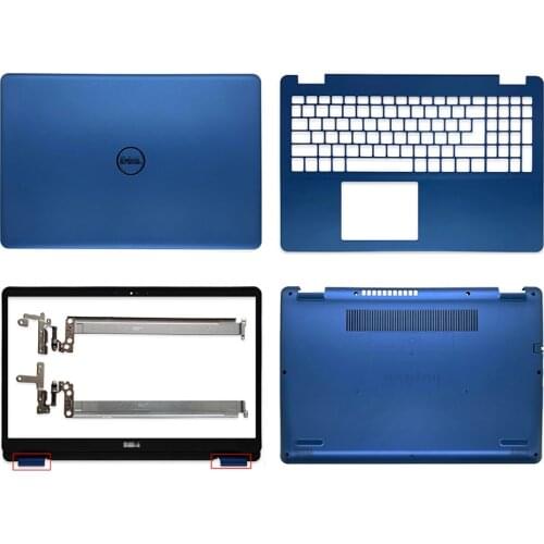 New For Dell Inspiron 15 5584 Laptop LCD Back Cover/Front Bezel/Hinges/Palmrest/Bottom Case Rear Lid A/B/C/D Cover Blue