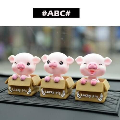 2019 Decoration Crafts Cute PIG Car Interior Decoration Car Dashboard Ornament Home Decoration X 1 Lucky Pig Car Decor