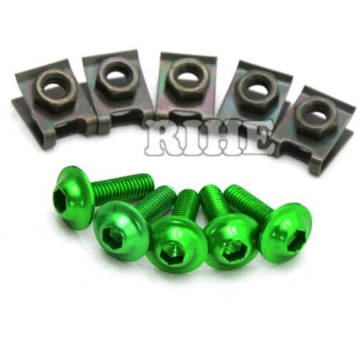 6mm Motorbike CNC Fairing body work Bolts Screws 5 pcs For Kawasaki NINJA 250R NINJA250R VERSYS (650cc) Z800 ZXR750 ZZR1200