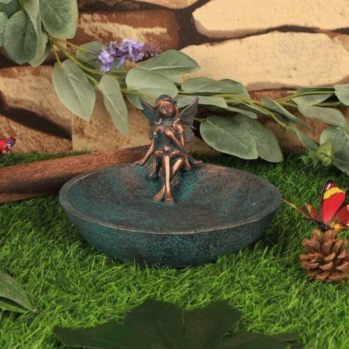 Angel Girl Garden Statue Bird Feeder Bath For Outdoor Home Crafts Resin Yard Decor Resin Sculpture Bird Daily Necessities 2021