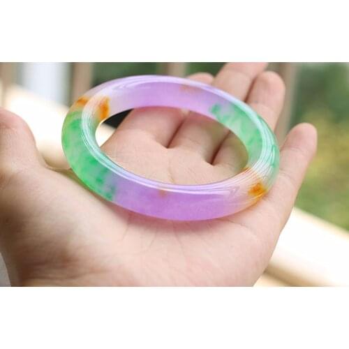 Natural Jade Colors Bangle Bracelet Hand-Carved Charm Jewelry Fashion Accessories for Men Women Accessories Bangles 58-62mm