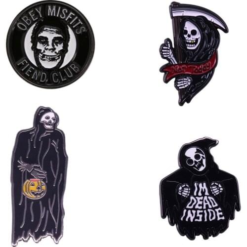 Evil demon Brooch Horror Halloween Grim Reaper Accessory